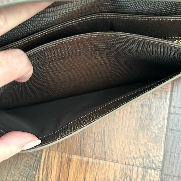 COLE HAAN bronze metallic leather baguette bag / clutch, NWOT - Picture 16 of 16